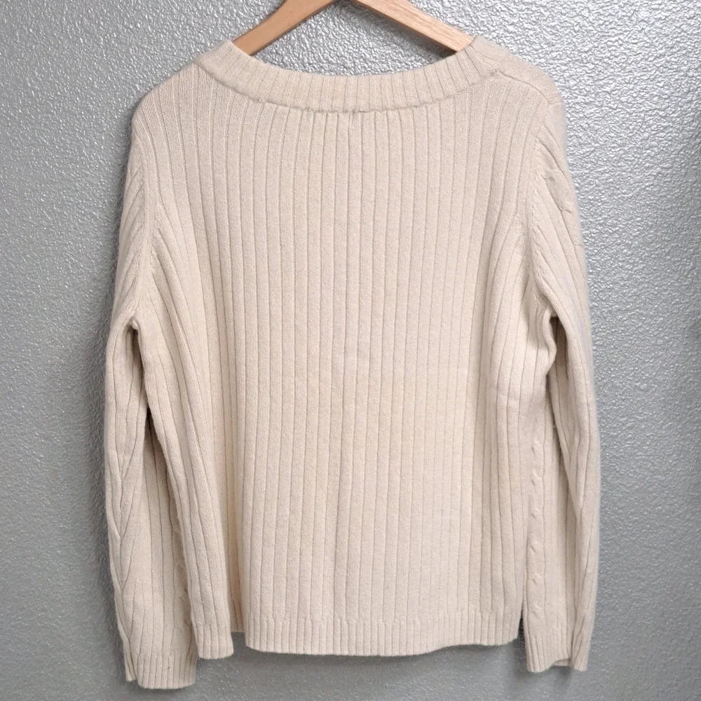 Karen Scott Silk/Rabbit Hair Pullover Sweater Size L